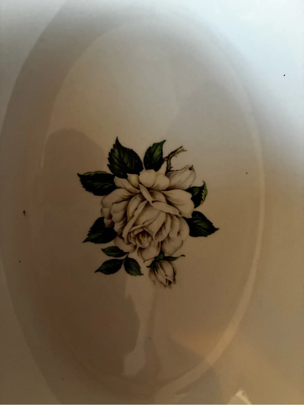 Vintage Superior Hall Quality Dinnerware CAMEO ROSE Oval Serving Dish.